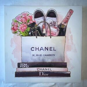 Chanel, Tom Ford, Dior picture / printed canvas 24” x 24”